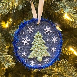 Blue and Green Holiday Ornament